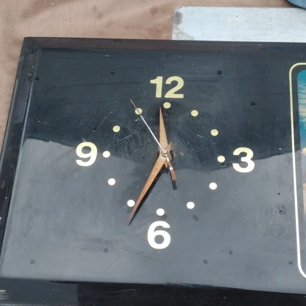 Black Wall Clock with Motorcycle Design